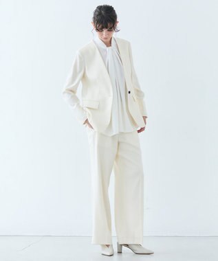 BEIGE， 【洗える】CAROLE / リネンライクフルレングスワイドパンツ Ecru