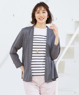 自由区 【保湿性/吸湿性/吸水速乾/接触冷感/UVケア】ハンディカーディガン ショート グレー系