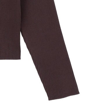 earth music&ecology レイヤード風ギャザーショルダーリブニット Brown