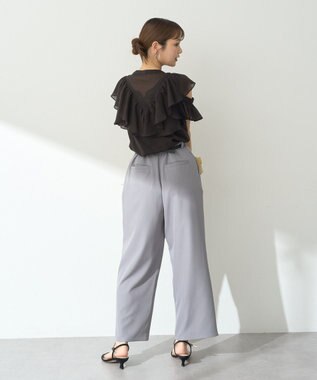 earth music&ecology ２ＷＡＹフリルブラウス Black