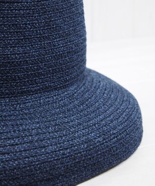 石田製帽 美濃和紙xコットンブレード　ウォッシャブルカサブランカ ネイビー