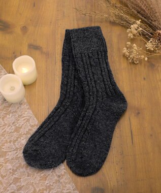 Tiaclasse ケーブル柄編みソックス グレー