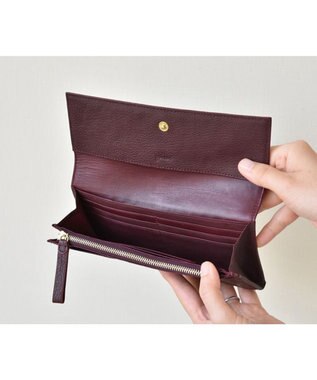 genten 【新色】フレスコ フラップ長財布 カシス