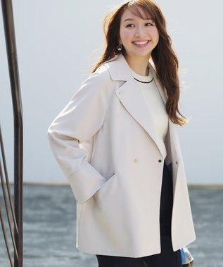 ANY SIS 【2WAY】エレカジストレッチミドルトレンチ コート ライトグレー