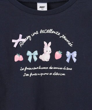 ANY KIDS 【Strawberry Collection】アートプリント 長袖Tシャツ ネイビー