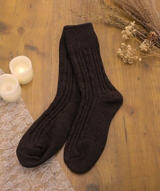 Tiaclasse ケーブル柄編みソックス ブラウン