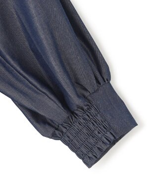 UNFILO シャンブレーデニム ギャザーブラウス インディゴ