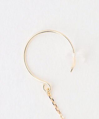 TOCCA 【WEB限定】FRILL PEARL SWING PIERCED EARRINGS K10ゴールド 淡水パールピアス イエローゴールド系