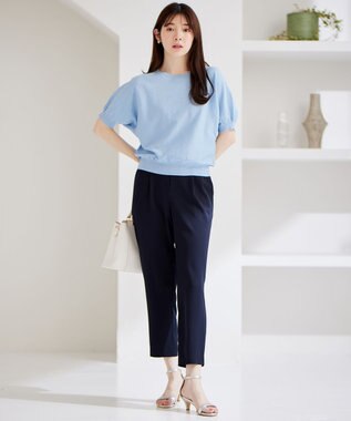 ANY SIS 【洗える】ドルマンスリーブラメ ニット ライトブルー