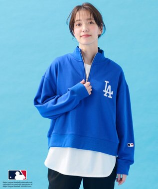 ANY L 【洗濯機可/UVケア】MLB/メジャーリーグベースボール ジップスウェット ブルー