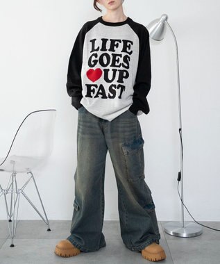 WEGO 【洗える】グラフィックニットBIGプルオーバー 柄10