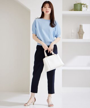 ANY SIS 【洗える】ドルマンスリーブラメ ニット ライトブルー