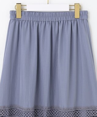 ANY SIS 【洗える】レースポイントティアード スカート スモーキーブルー
