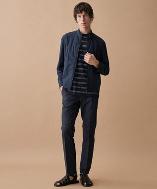 JOSEPH ABBOUD 【エコ素材和紙使用・日本素材を日本縫製 ・軽量・通気性】和紙フライスボーダーＴシャツ ネイビー系2