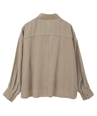 Green Parks 裾フリンジウ゛ィンテージ風シャツ Brown