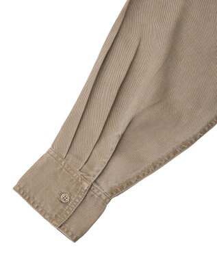 Green Parks 裾フリンジウ゛ィンテージ風シャツ Brown