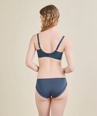 une nana cool さあわたし レース 脇高ブラジャー MADE WITH LIBERTY FABRIC ブルーグリーン