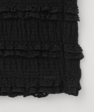 Feroux 【洗える】カットフリルＩラインスカート ブラック系