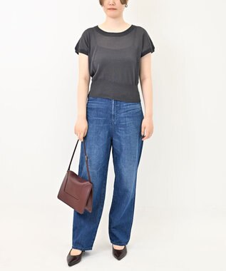 TOQUE 25SS新作〈大草直子さんアドバイザー〉シルク×コットンニットフレンチスリーブ チャコールグレー