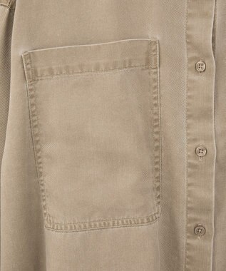 Green Parks 裾フリンジウ゛ィンテージ風シャツ Brown