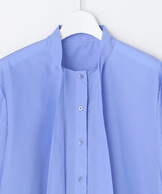 自由区 L 【カタログ掲載】ナチュラルタッチボウタイ ブラウス サックス