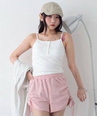 WEGO ヘンリーデザインカップインキャミ ホワイト