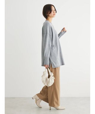 Green Parks もちやわ　ニットチュニック Gray Mixture