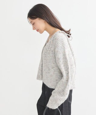 earth music&ecology 【WEB限定】SET2点ショートカーディガン＋リボンキャミソール Light Gray