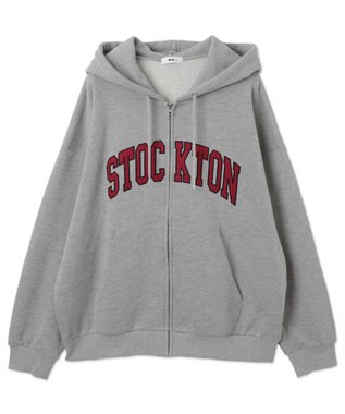 WEGO 【ユニセックス着用ITEM】ワッペンロゴZIPパーカー 杢グレー