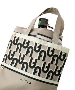 MOONBAT FURLA 傘袋 折りたたみ傘用 アーチロゴ／内側吸水生地 ベージュ