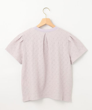 組曲 L 【WEB限定】ストレッチジャガード クロップドＴシャツ ピンクグレージュ系