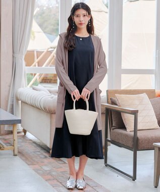 Tiaclasse L 【洗える新色追加・洗える】サマーニットフードロングカーディガン ピンク