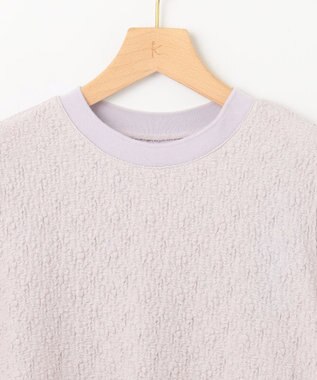 組曲 L 【WEB限定】ストレッチジャガード クロップドＴシャツ ピンクグレージュ系