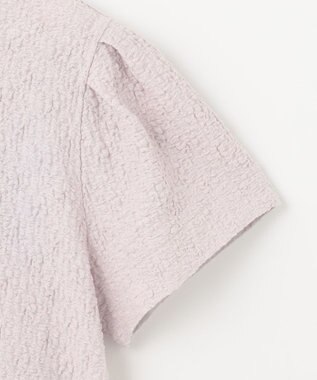 組曲 L 【WEB限定】ストレッチジャガード クロップドＴシャツ ピンクグレージュ系