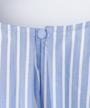 自由区 【SHIHOさん着用】ボリュームスリーブ ブラウス サックスストライプ