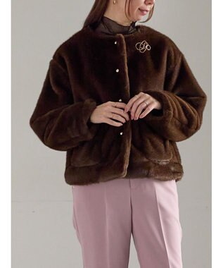 Te chichi グラデーションファーノーカラージャケット《2025winter catalog item》 ブラウン