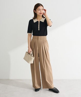 Green Parks タックワイドパンツ Mocha