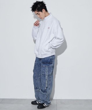 WEGO ワンポイントハーフジッププルオーバー アッシュグレー