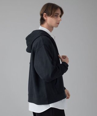 WEGO 【ユニセックス着用ITEM/MLサイズ展開】フェイクスウェードZIPパーカー ブラック中濃色