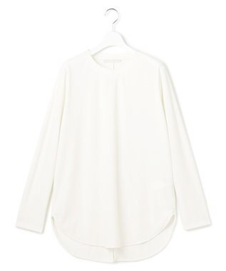 ICB L 【マシンウォッシャブル可】ライトトリコット バックスリット入り長袖プルオーバー オフホワイト系