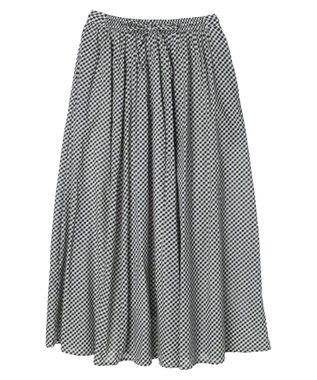 earth music&ecology コットンボイルボリュームスカート Gingham Check