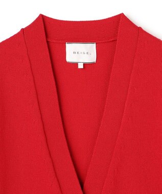 BEIGE， HELIODOR / マリンボタンクロップドカーディガン Red