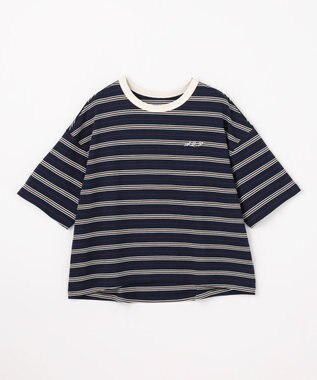 ANY リンガーTシャツ ネイビーボーダー