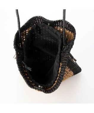 UNBILLION カシュカシュ cachecache / メタリックヤーンパネル編みトート ブラック