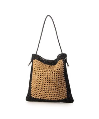 UNBILLION カシュカシュ cachecache / メタリックヤーンパネル編みトート ブラック