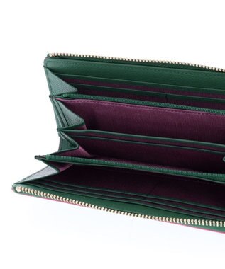 LANVIN en Bleu リム Lファスナー長財布 ダークグリーン