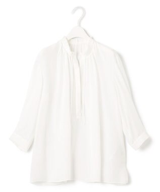 ICB 【接触冷感・速乾・洗える】 ドレープシフォン ブラウス オフホワイト系