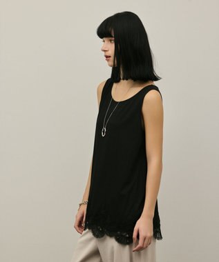 GRACE CONTINENTAL ヘムレースカットトップ ブラック