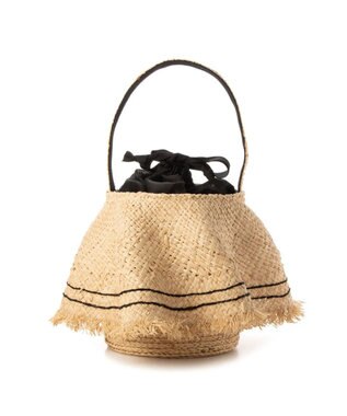 UNBILLION kakatoo ラフィアラッフルステッチワークワンショルダー ブラック