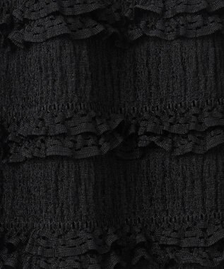 Feroux 【洗える】カットフリルＩラインスカート ブラック系